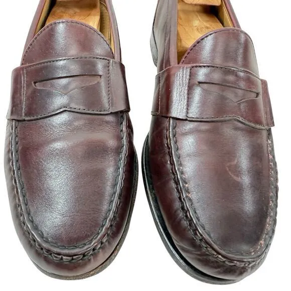 ALLEN EDMONDS Cameron Oxblood Burgundy Leather Penny Loafers‎ Slip-On Size 11 D