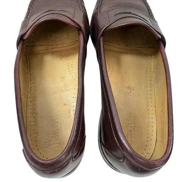 ALLEN EDMONDS Cameron Oxblood Burgundy Leather Penny Loafers‎ Slip-On Size 11 D