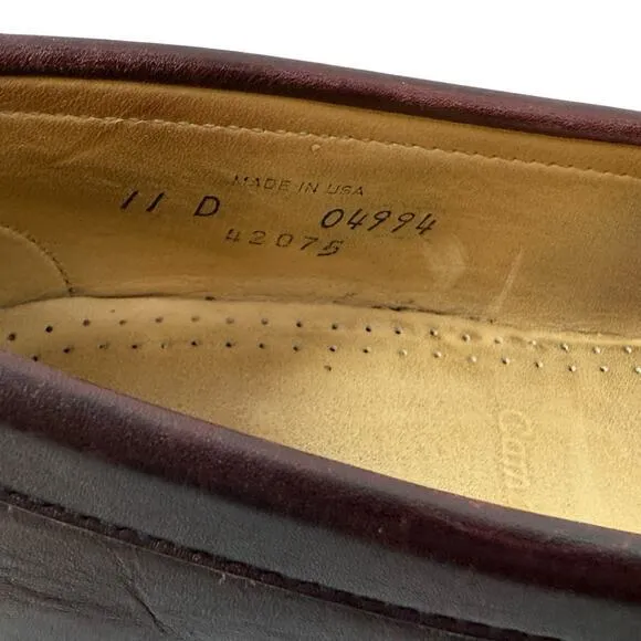 ALLEN EDMONDS Cameron Oxblood Burgundy Leather Penny Loafers‎ Slip-On Size 11 D