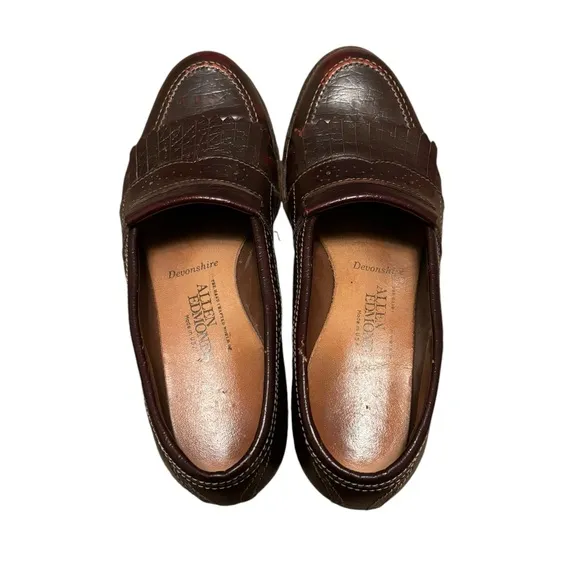 Allen Edmonds Devonshire Loafers Mens 9 Burgundy Leather Vibram Sole Kilt USA
