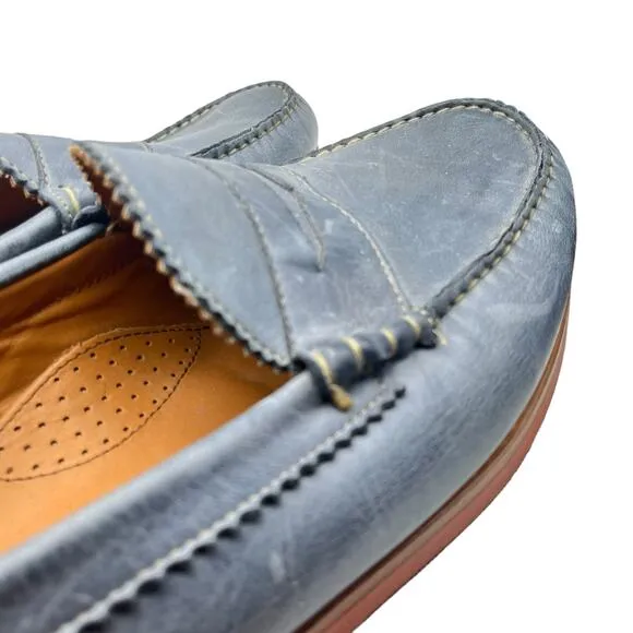 ALLEN EDMONDS Loafers Men Size 15 D AE Sedona Blue Slip On Factory Distressed