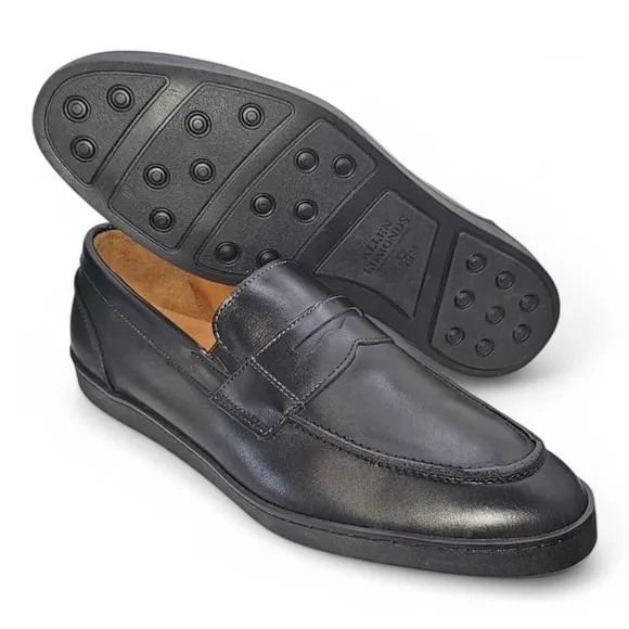 Allen Edmonds Randolph Slip On Loafers Meet Sneakers Black On Black Leather 10D