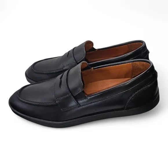 Allen Edmonds Randolph Slip On Loafers Meet Sneakers Black On Black Leather 10D