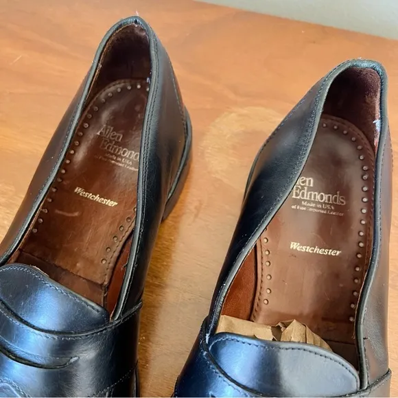 Allen Edmonds • Westchester black leather loafers slip on dress shoes loafers