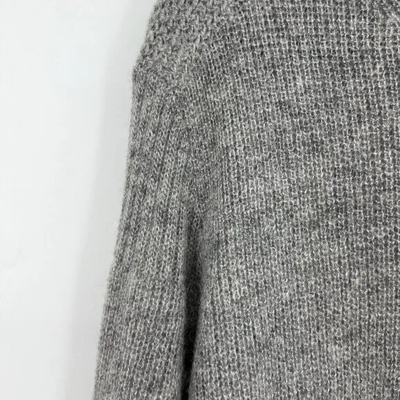 Allsaints Oskol Crew Gray Wool Mohair Blend Sweater woman's size large