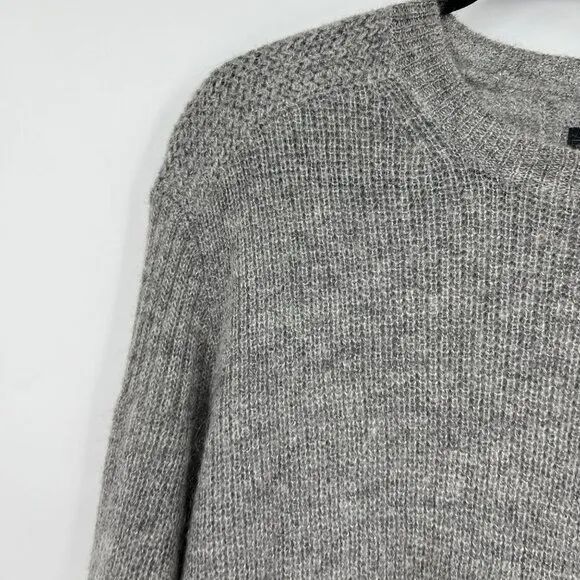 Allsaints Oskol Crew Gray Wool Mohair Blend Sweater woman's size large