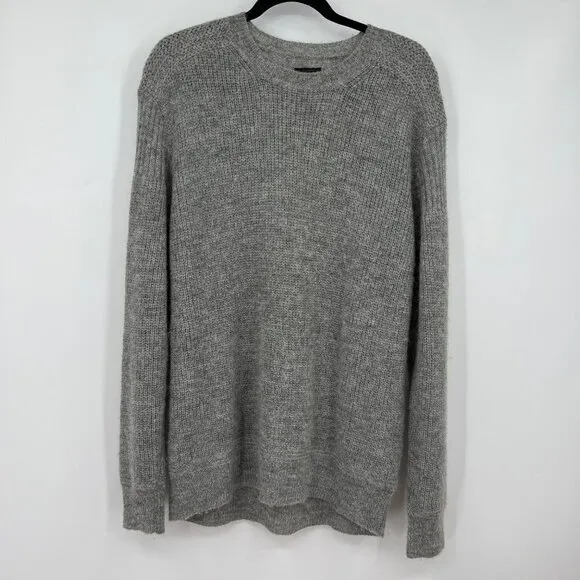 Allsaints Oskol Crew Gray Wool Mohair Blend Sweater woman's size large