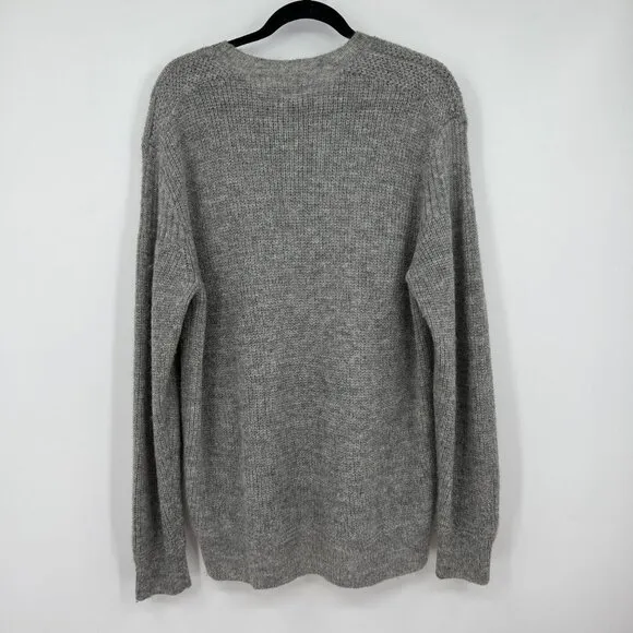 Allsaints Oskol Crew Gray Wool Mohair Blend Sweater woman's size large