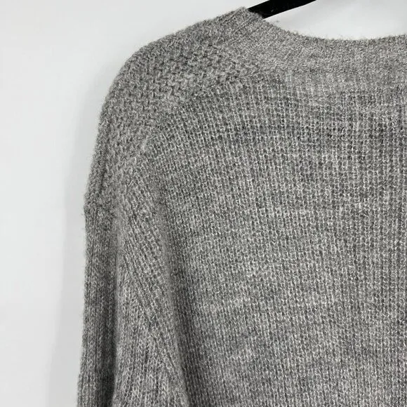 Allsaints Oskol Crew Gray Wool Mohair Blend Sweater woman's size large