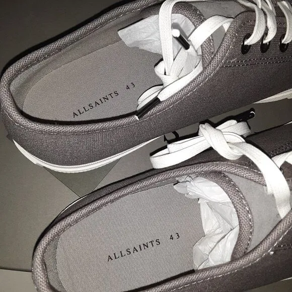 AllSaints Theo Men's size 10M Low Top Charcoal Gray Sneaker
