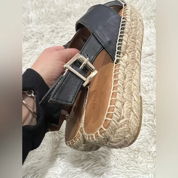 ALOHAS Crossed Platform Espadrille Sandals - Size 38 US 7-7.5 - NWOT