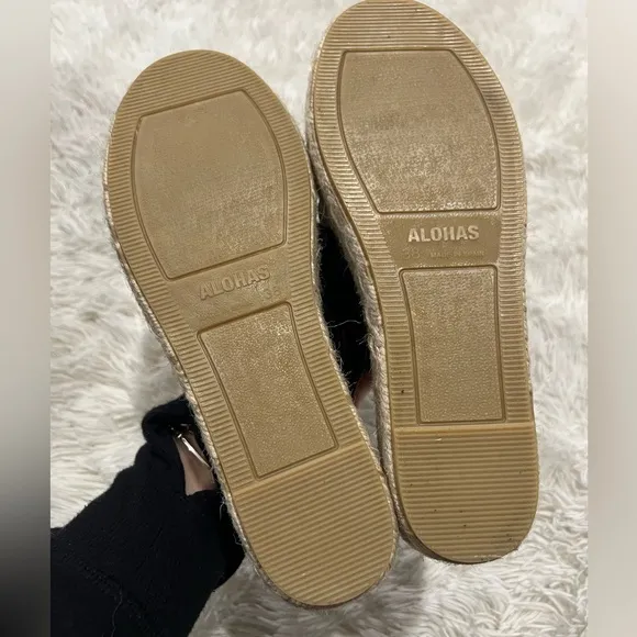 ALOHAS Crossed Platform Espadrille Sandals - Size 38 US 7-7.5 - NWOT
