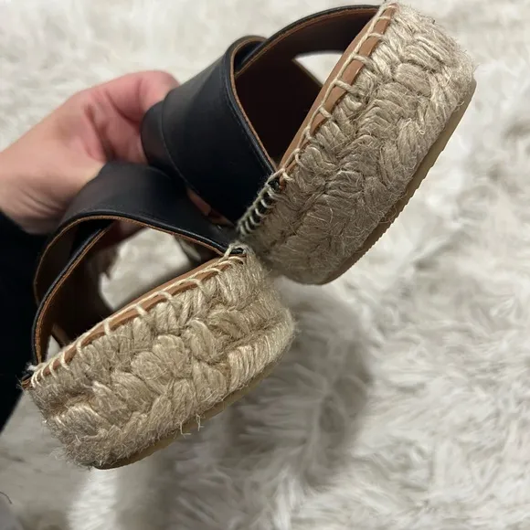 ALOHAS Crossed Platform Espadrille Sandals - Size 38 US 7-7.5 - NWOT