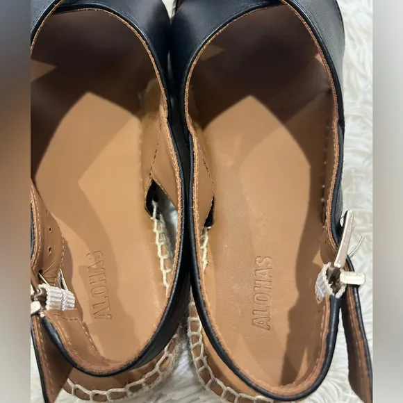 ALOHAS Crossed Platform Espadrille Sandals - Size 38 US 7-7.5 - NWOT