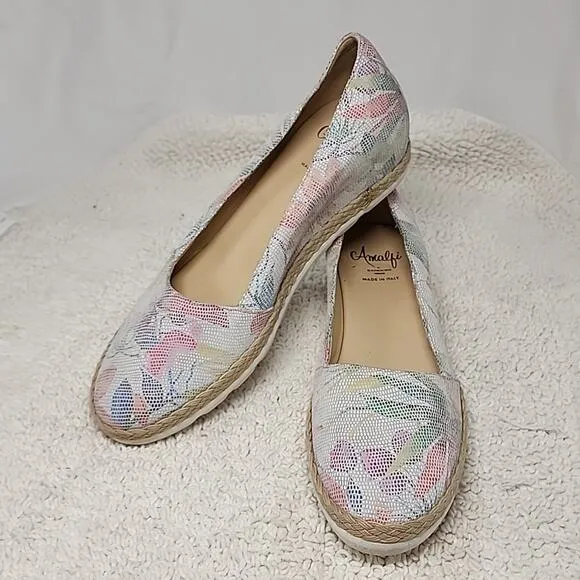 AMALFI BY RONGONI MADE IN ITALY LADIES 6.5 ESPADRILLES WEDGE SANDALS NWOB