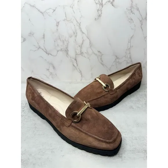 Amalfi Rangoni Loafers Womens Size 12.5 Brown Suede Walk On Air Brown Slip On