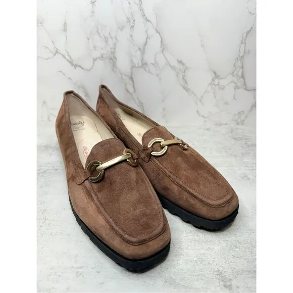 Amalfi Rangoni Loafers Womens Size 12.5 Brown Suede Walk On Air Brown Slip On