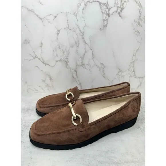 Amalfi Rangoni Loafers Womens Size 12.5 Brown Suede Walk On Air Brown Slip On