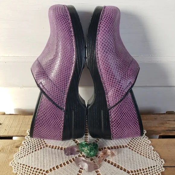 Amethyst Dansko Pro Shimmer Clogs Leather Lilac Sparkle Unicorn Mermaid 9.5-10