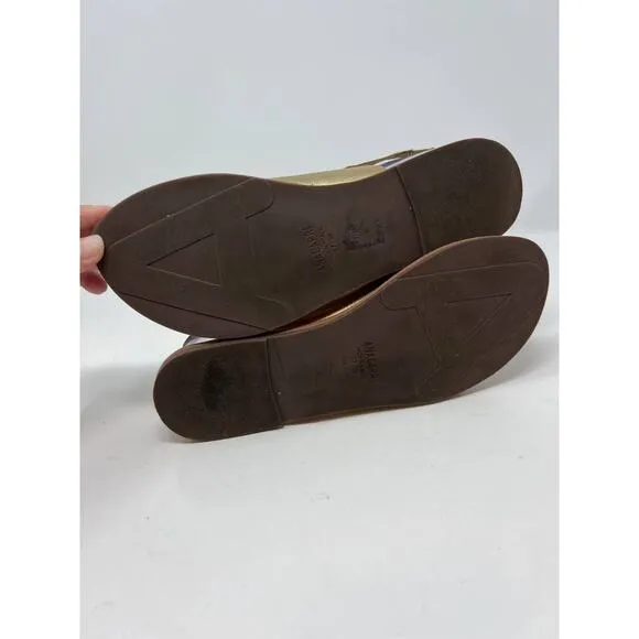 Ana Capri Women's Gladiator Metallic Gold Sandals Flats Size 37 US 6.5