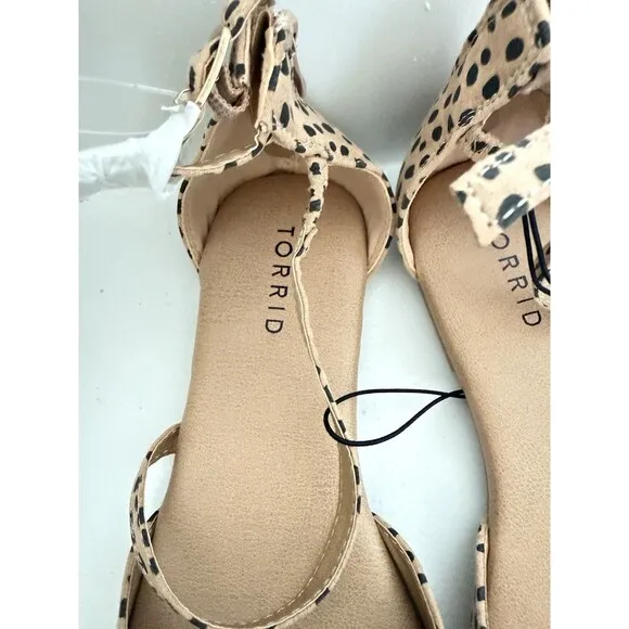 Ankle strap D'Orsay flats in cheetah torrid Leopard print women romantic size 9