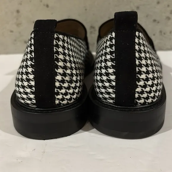 Ann Taylor Black and White Houndstooth Loafers - Size 10