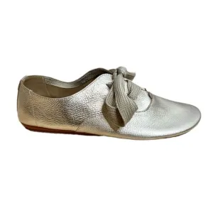Anothersole metallic gold leather lace up tie flats size 42 new