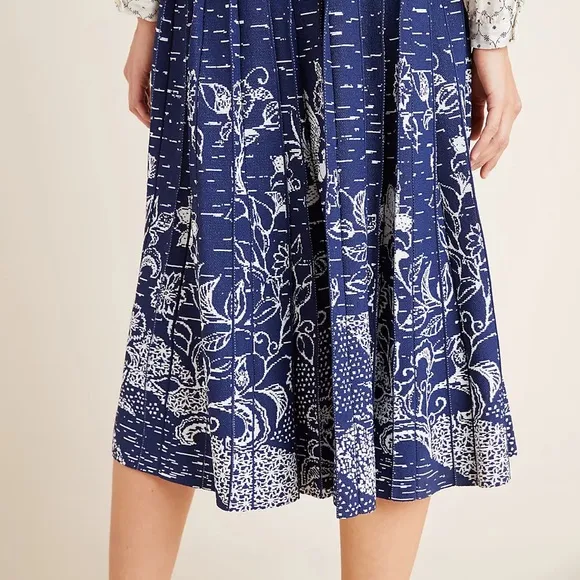 Anthro Haven Pleated Knit Midi Skirt