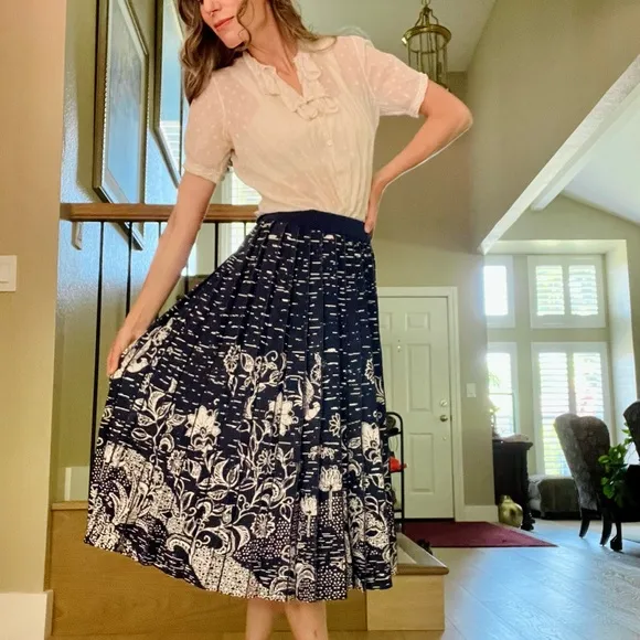 Anthro Haven Pleated Knit Midi Skirt
