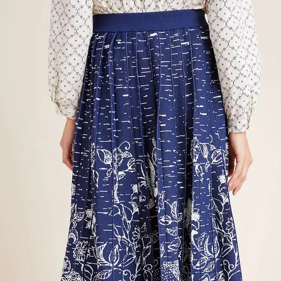 Anthro Haven Pleated Knit Midi Skirt