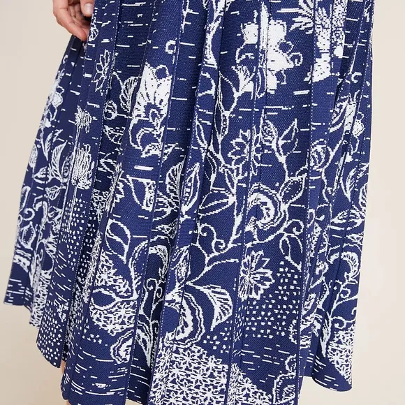 Anthro Haven Pleated Knit Midi Skirt