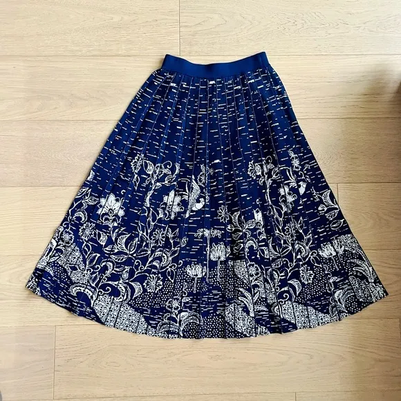 Anthro Haven Pleated Knit Midi Skirt