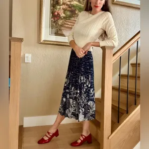 Anthro Haven Pleated Knit Midi Skirt