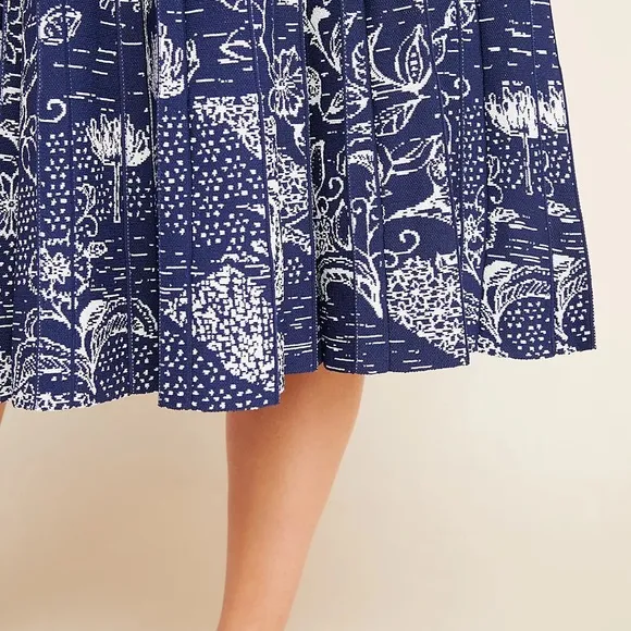 Anthro Haven Pleated Knit Midi Skirt