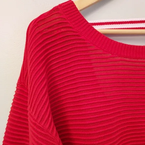 Anthropologie Daily Practice Red Pullover Sweater Size XS Open Back