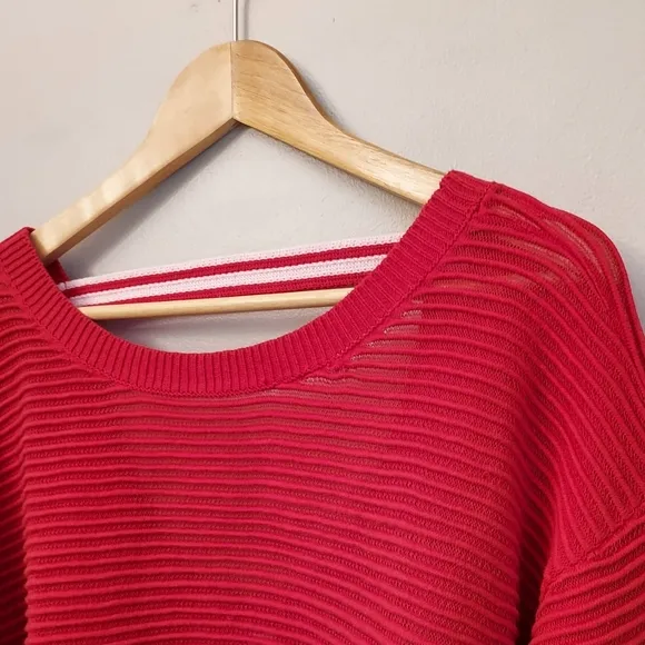 Anthropologie Daily Practice Red Pullover Sweater Size XS Open Back