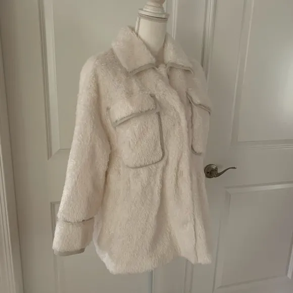ANTHROPOLOGIE Maeve Cinched Faux Fur Coat