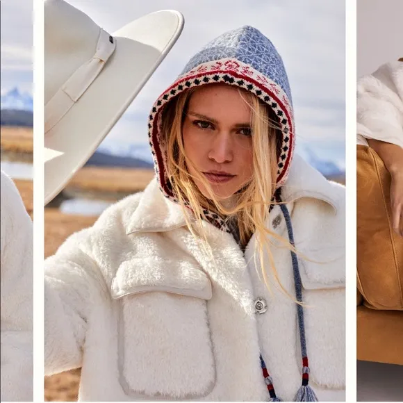 ANTHROPOLOGIE Maeve Cinched Faux Fur Coat