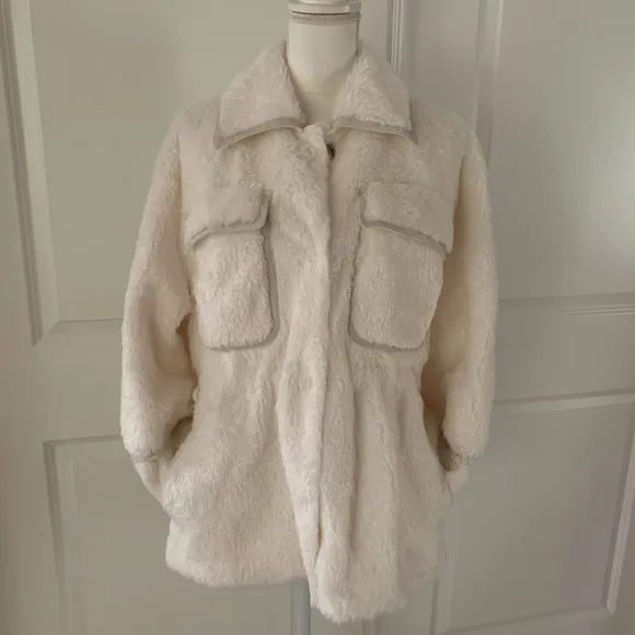 ANTHROPOLOGIE Maeve Cinched Faux Fur Coat