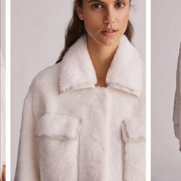 ANTHROPOLOGIE Maeve Cinched Faux Fur Coat