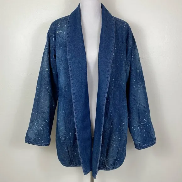 Anthropologie Pilcro &amp; the Letterpress Quilted Denim Kimono Jacket