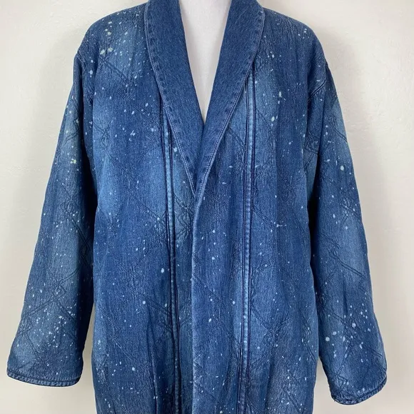 Anthropologie Pilcro &amp; the Letterpress Quilted Denim Kimono Jacket