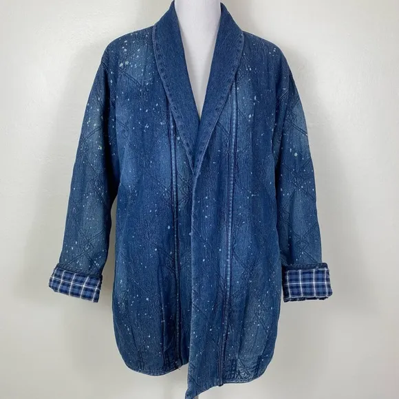Anthropologie Pilcro &amp; the Letterpress Quilted Denim Kimono Jacket