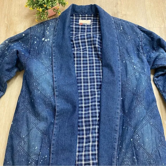 Anthropologie Pilcro &amp; the Letterpress Quilted Denim Kimono Jacket