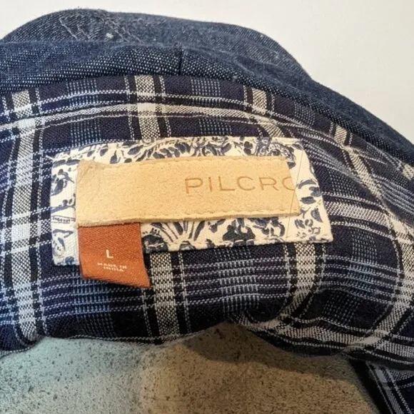 Anthropologie Pilcro Quilted Denim Kimono Jacket, Size L   oversized  Sz 16 NWOT