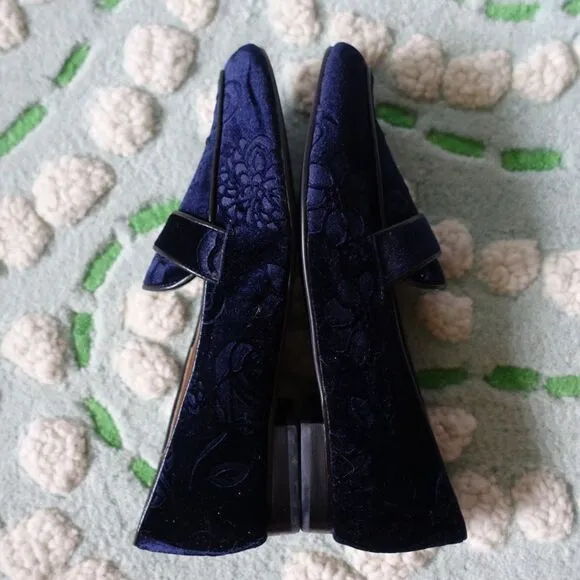 Anthropologie x Billy Ella Embossed Velvet Loafers