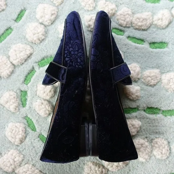 Anthropologie x Billy Ella Embossed Velvet Loafers