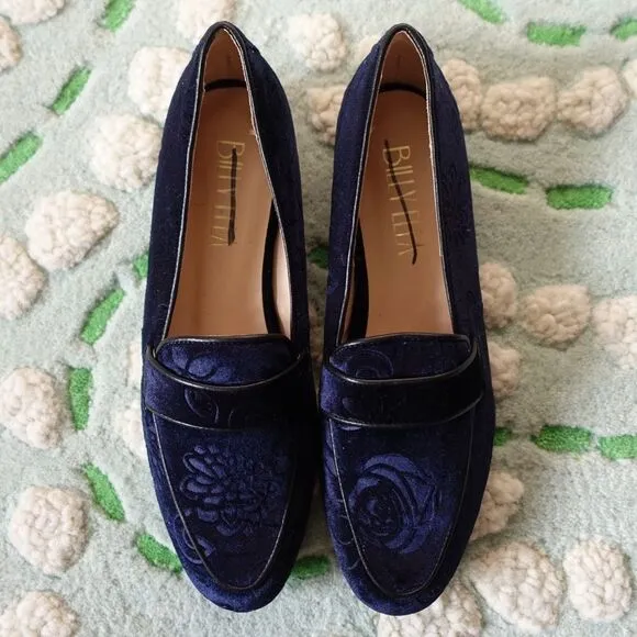 Anthropologie x Billy Ella Embossed Velvet Loafers