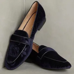Anthropologie x Billy Ella Embossed Velvet Loafers