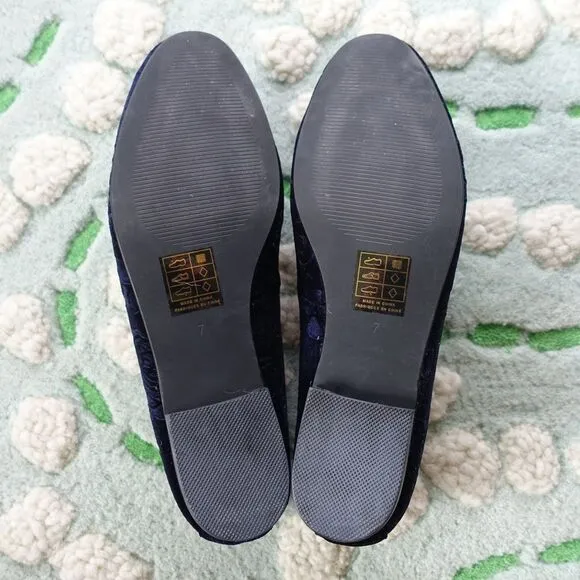 Anthropologie x Billy Ella Embossed Velvet Loafers